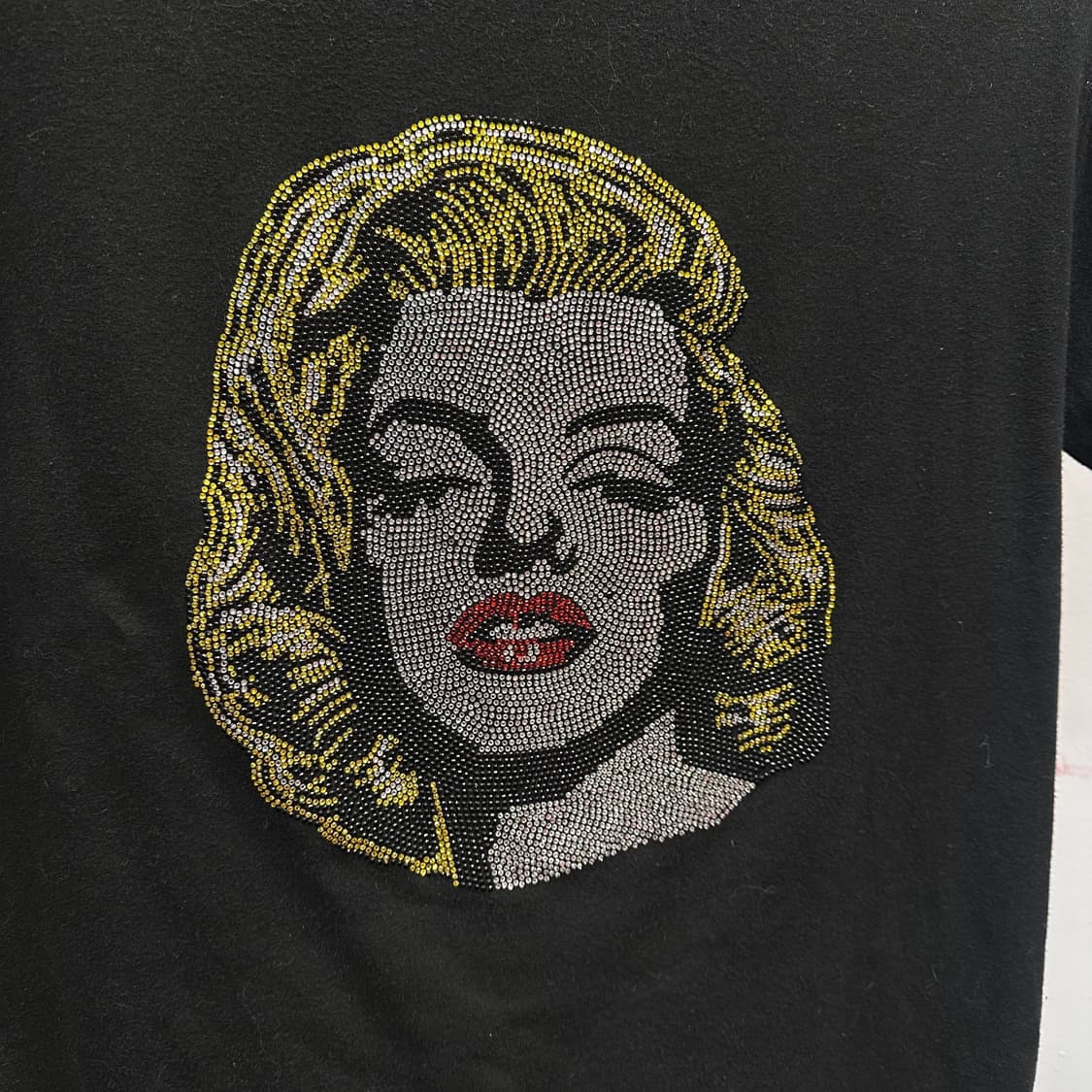 Marilyn Monroe Crystal Detail Black T-Sh 상품이미지5
