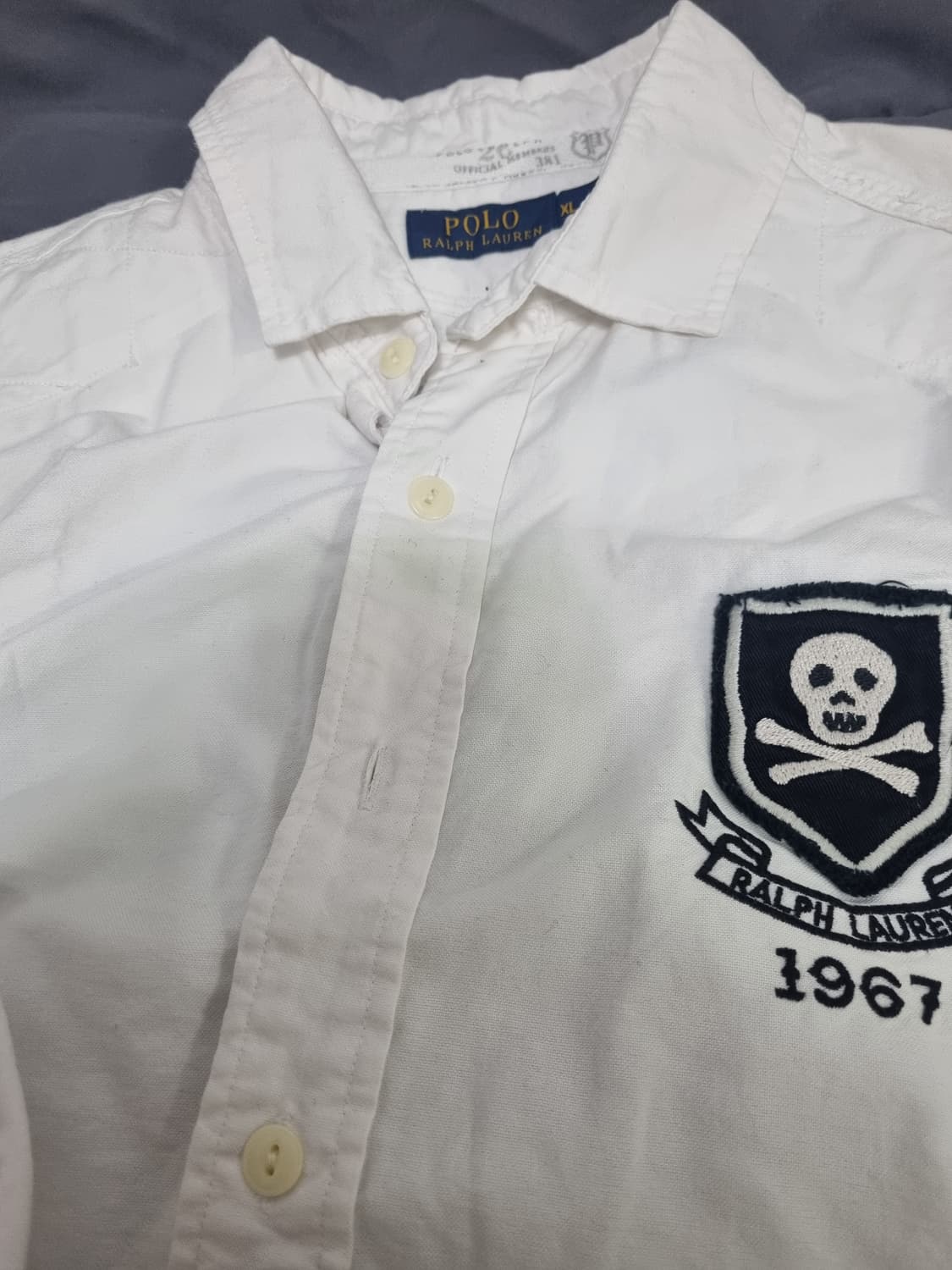 폴로랄프로렌 스컬 패치 셔츠 화이트 XL 상품이미지3