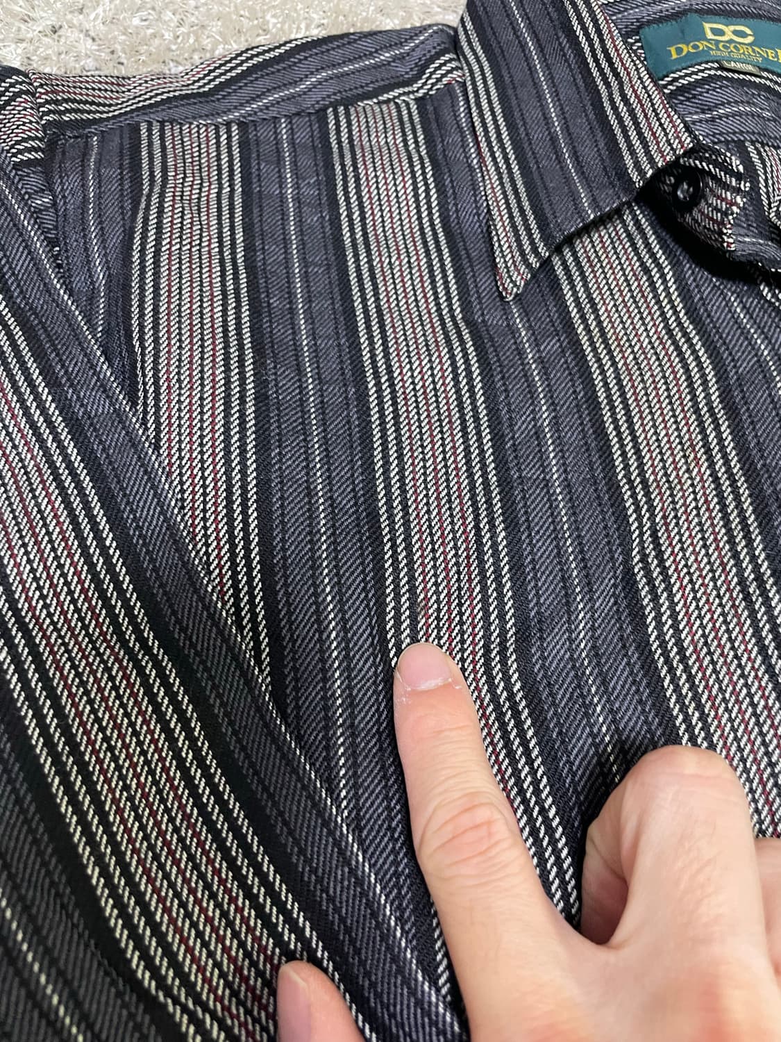 일제 DON CORNEL 스트라이프 울셔츠 사이즈 105~110 상품이미지4