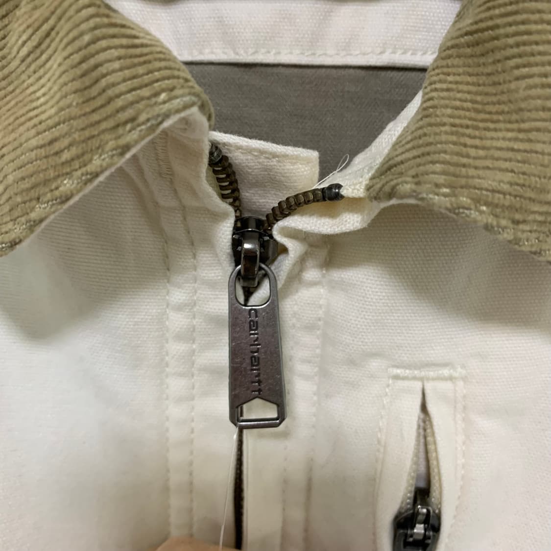 칼하트 빈티지 카라 배색 아이보리 코듀로이 자켓 L 상품이미지8