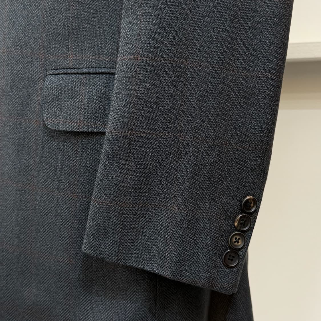 Aquascutum London 실크 100% 헤링본 윈도페인 자켓 상품이미지6