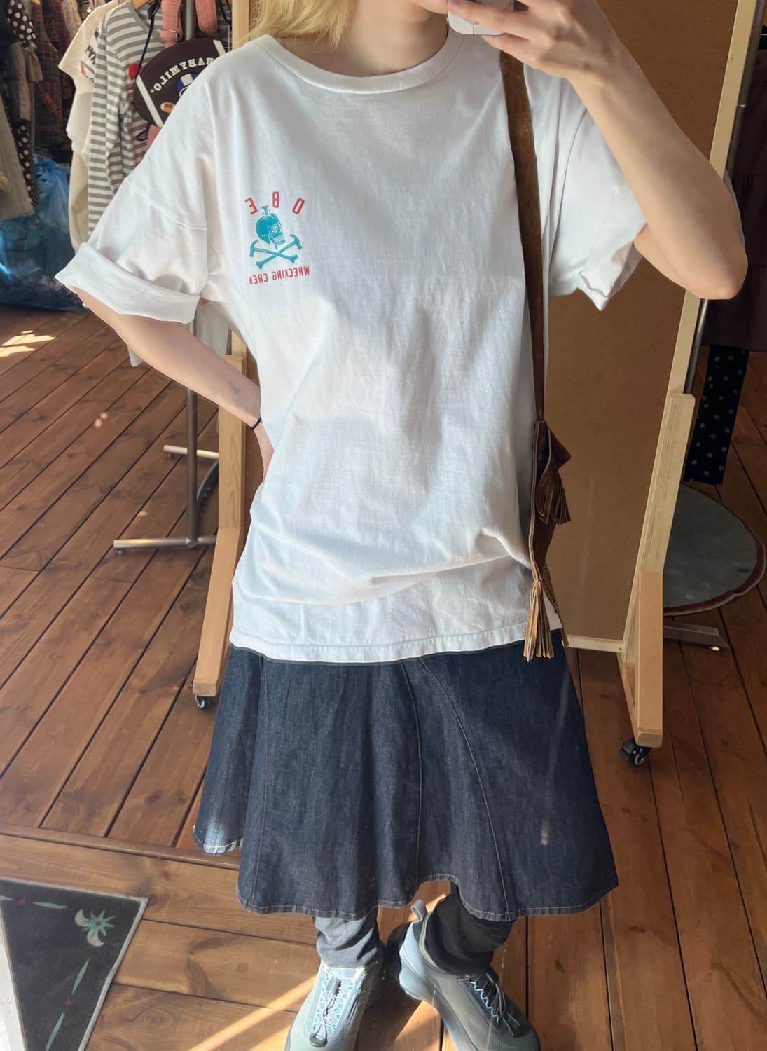 오베이 화이트 스켈레톤 반팔 상품이미지5