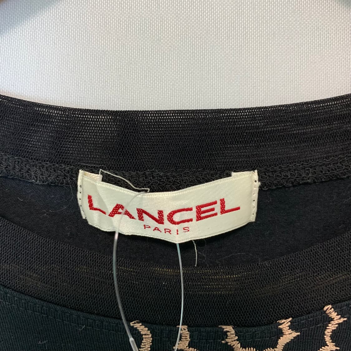 LANCEL 란셀 빈티지 플라워 자수 시스루 소매 반팔티셔츠 블라우스 상품이미지4