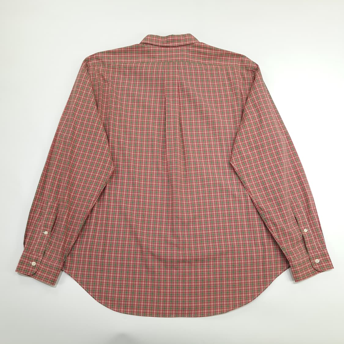 CN472 2XL 폴로 랄프로렌 빈티지 레드그린 미니타탄체크 긴팔 셔츠 상품이미지7