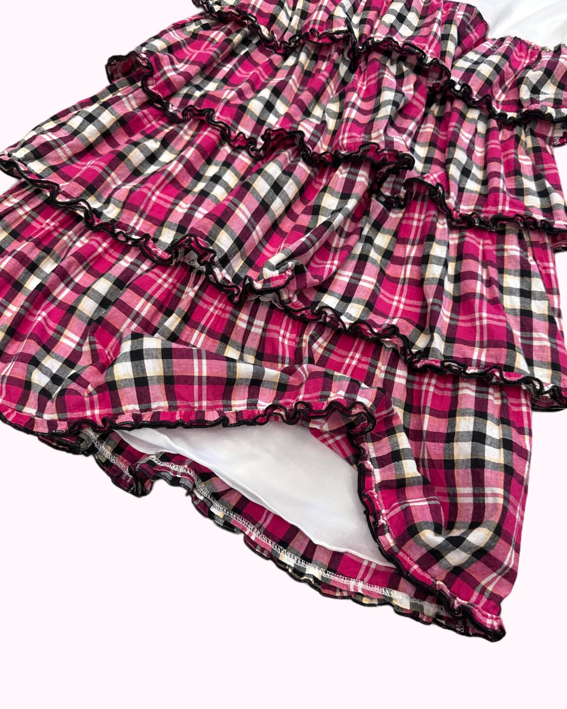 SKY BOMBER pink check tired dress 상품이미지3