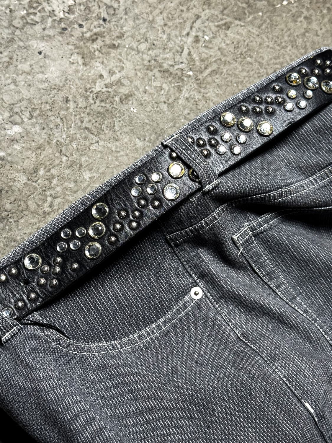 Stud & Cubic Western Buckle Belt 상품이미지4