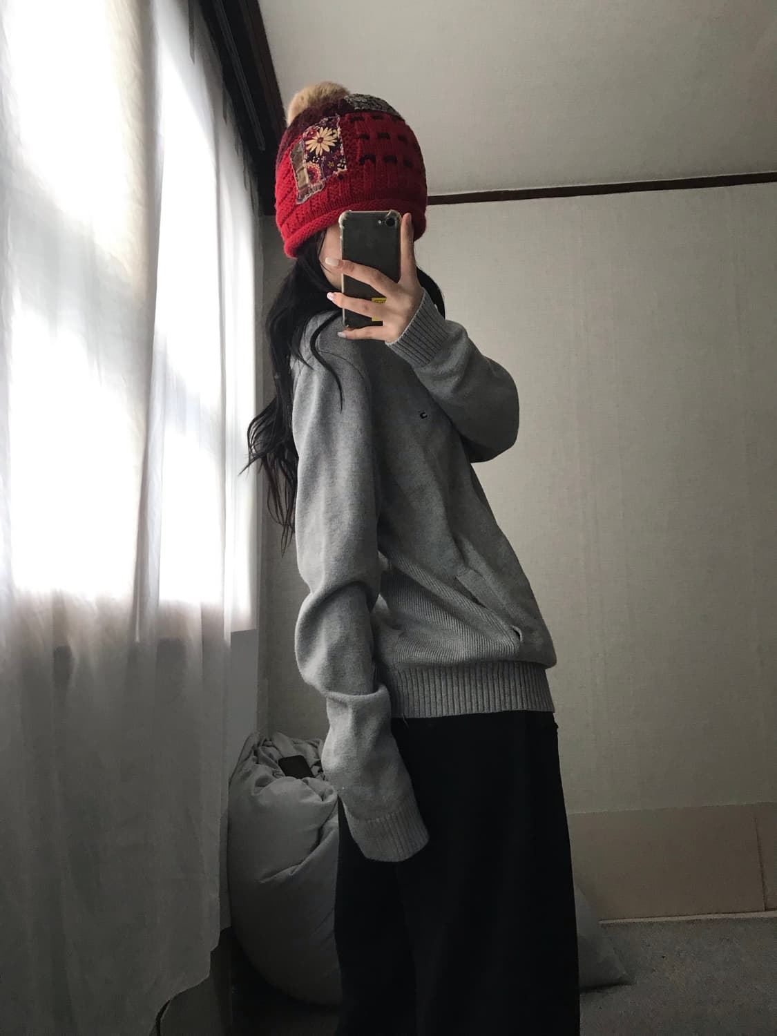 타미힐피거 그레이 루즈핏 니트집업 상품이미지3