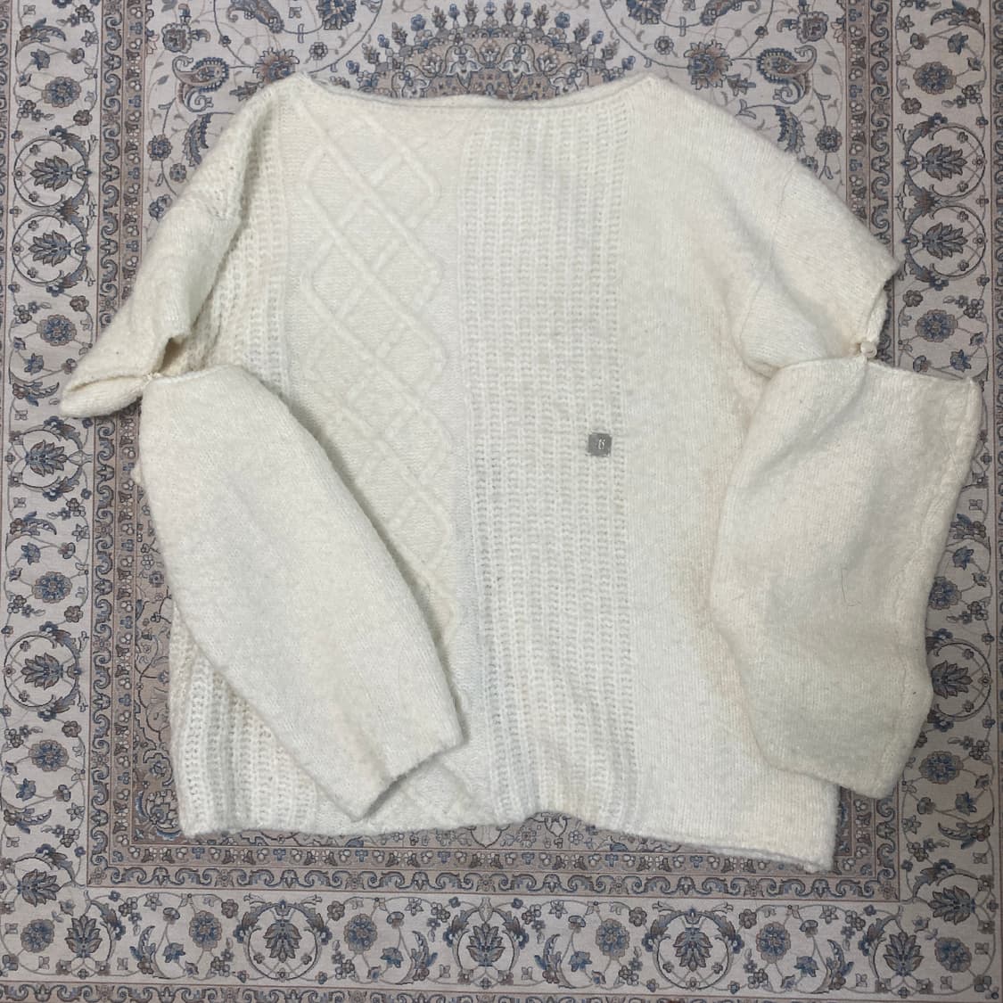 트리밍버드 Sleeve Slit Boat Neck Knit 아이보리 상품이미지2