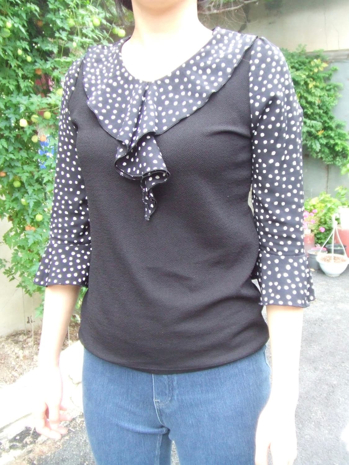 Vintage Black Dot Blouse 상품이미지2