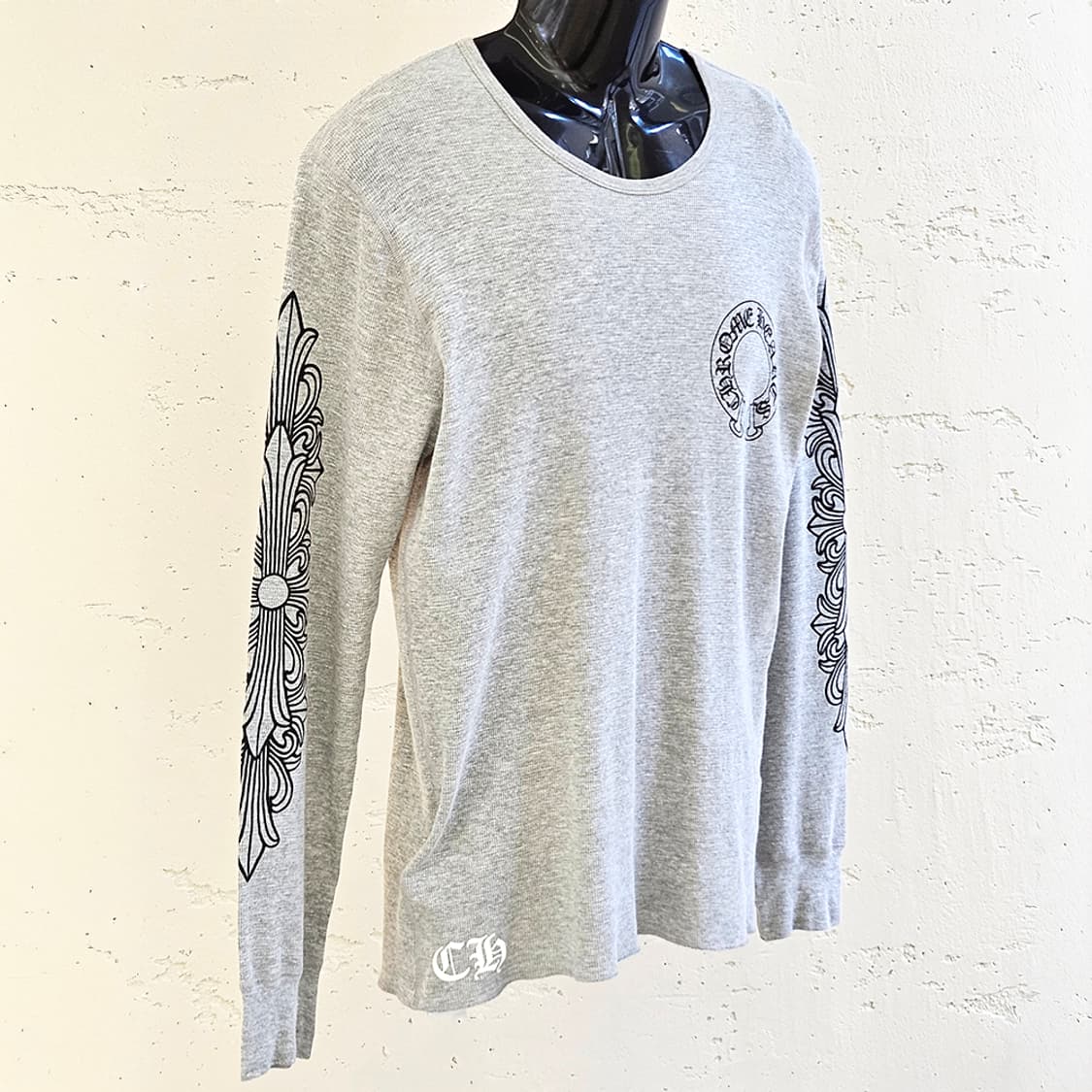 [XL] 미사용 크롬하츠 홀스슈 와플 니트 그레이 B1213C142 상품이미지2