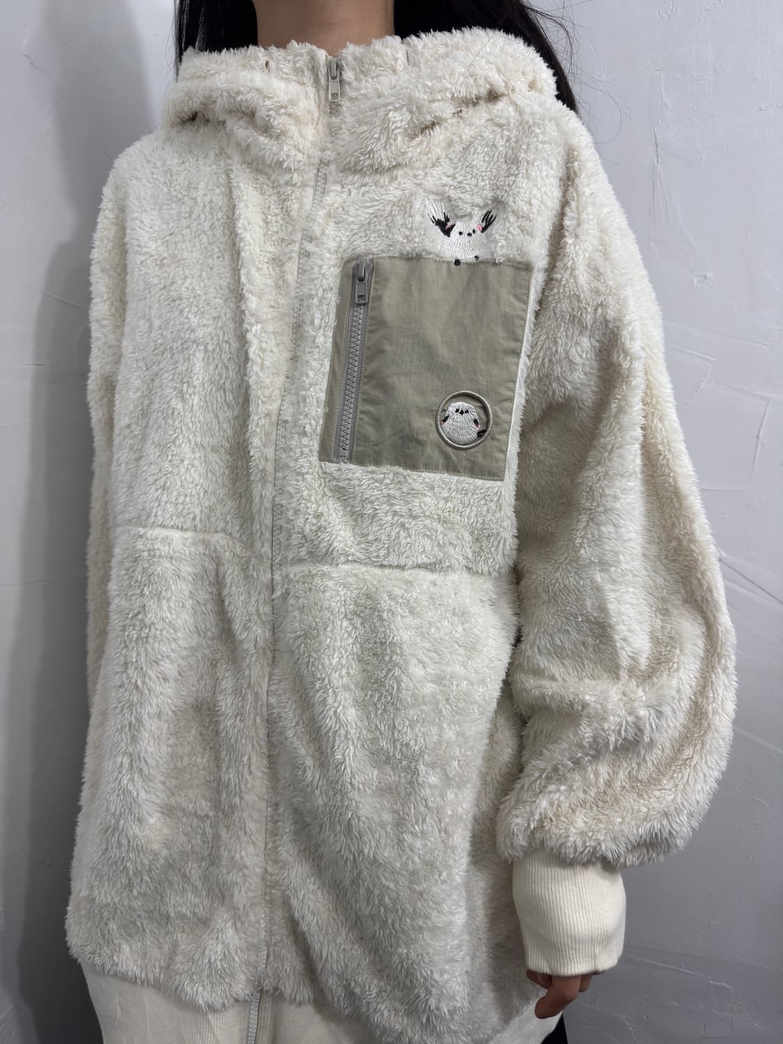 cute bird point fleece twoway zipup 상품이미지3