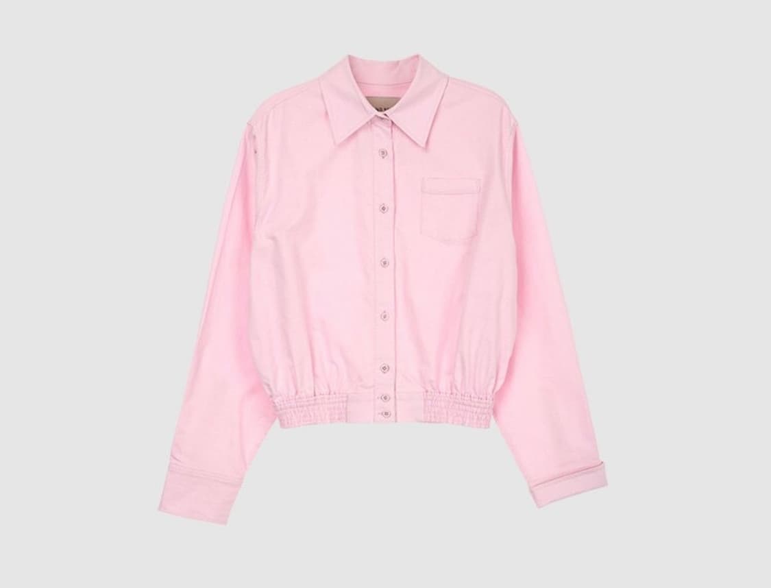 앤유 핑크 크롭셔츠 상품이미지2