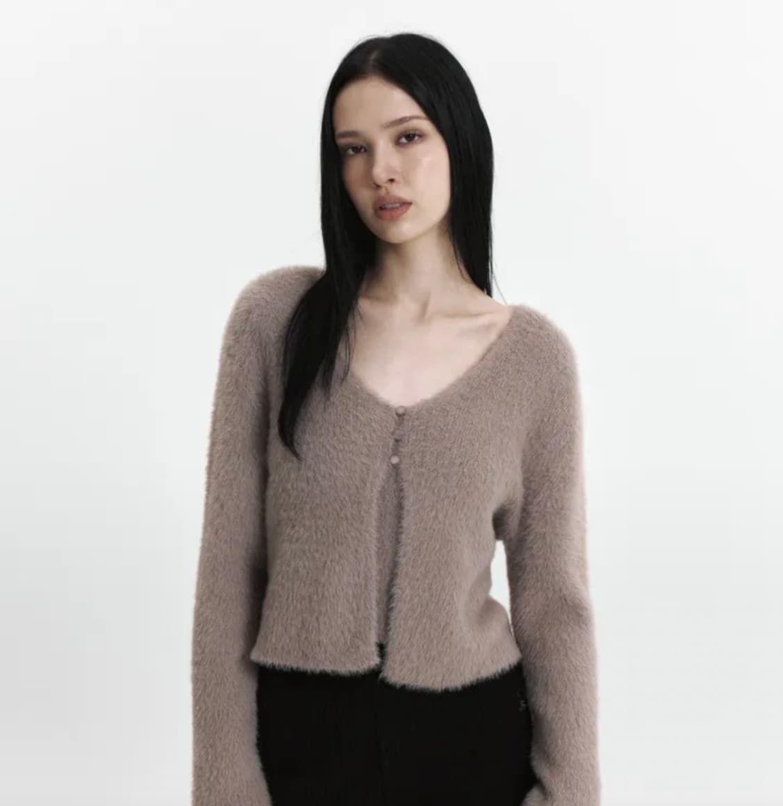 큐리티 SOFT KNIT CARDIGAN SET-UP_BEIGE 상품이미지1