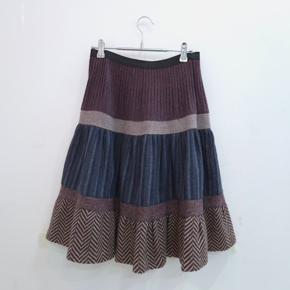 울혼방 3단 배색 플레어 스커트 상품이미지9