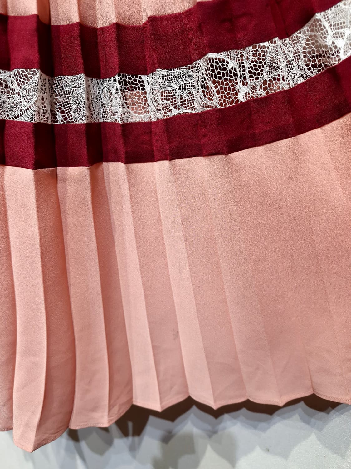 [새상품]MAJE 마쥬 로즈핑크 레이스 플리츠 롱 원피스 상품이미지8