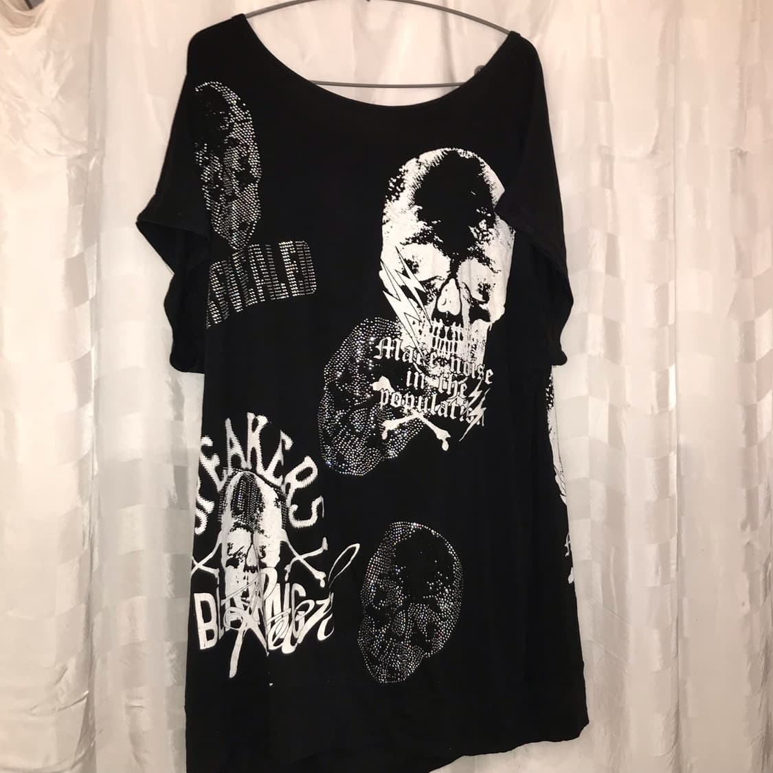 JPN Vintage 루즈핏 고스펑크 고딕 스컬 큐빅 반팔 상품이미지5