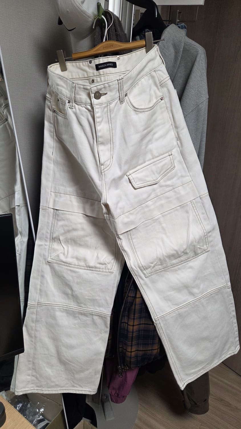 메종미네드 카고팬츠 화이트 46(S) 상품이미지1