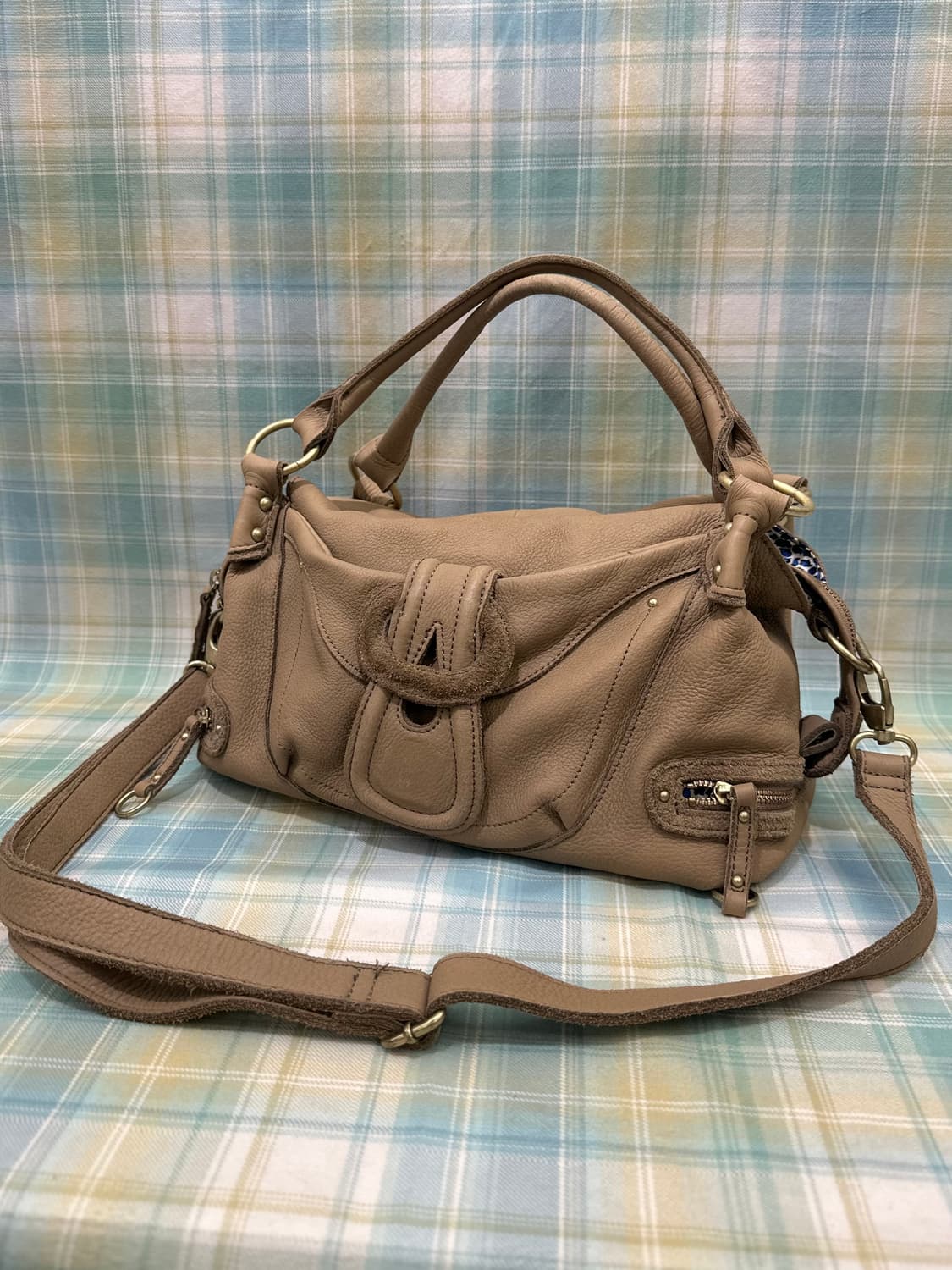 Light Brown Real Leather Bag 상품이미지1