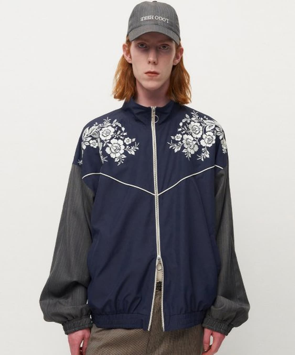 프롬아를 플라워 자수 80S 트랙자켓 남성용 L사이즈 상품이미지1