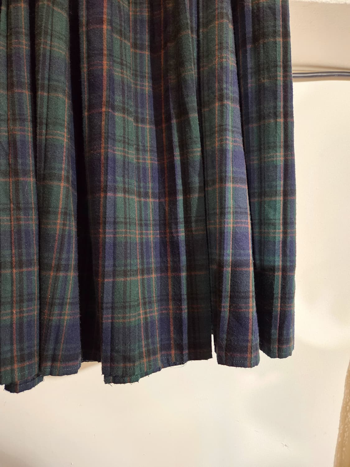 체크 플리츠 롱스커트 상품이미지3