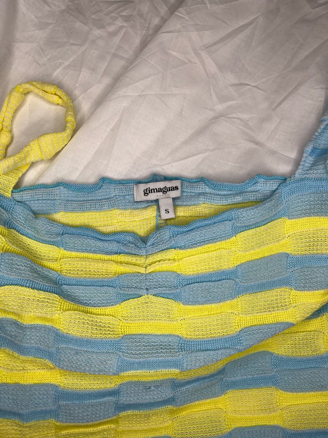 기마구아스 스트라이프 홀터 니트 탑 상품이미지3