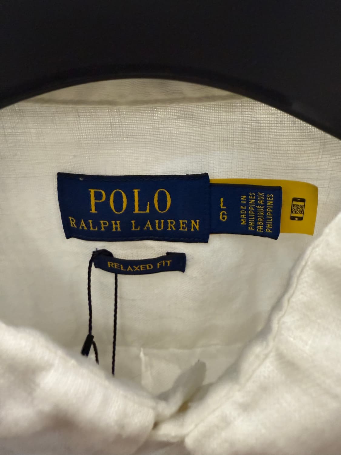 폴로 랄프로렌 린넨 셔츠 흰색 L 상품이미지3