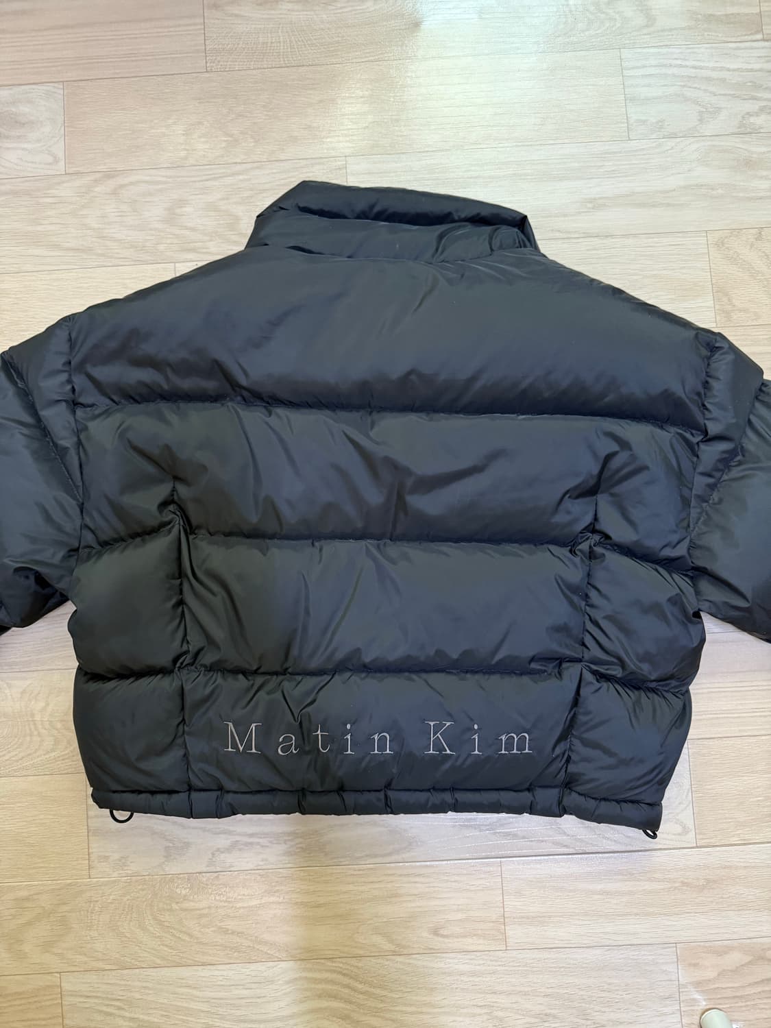 마뗑킴 로고 테이핑 퍼퍼 다운 점퍼 블랙 S 상품이미지2