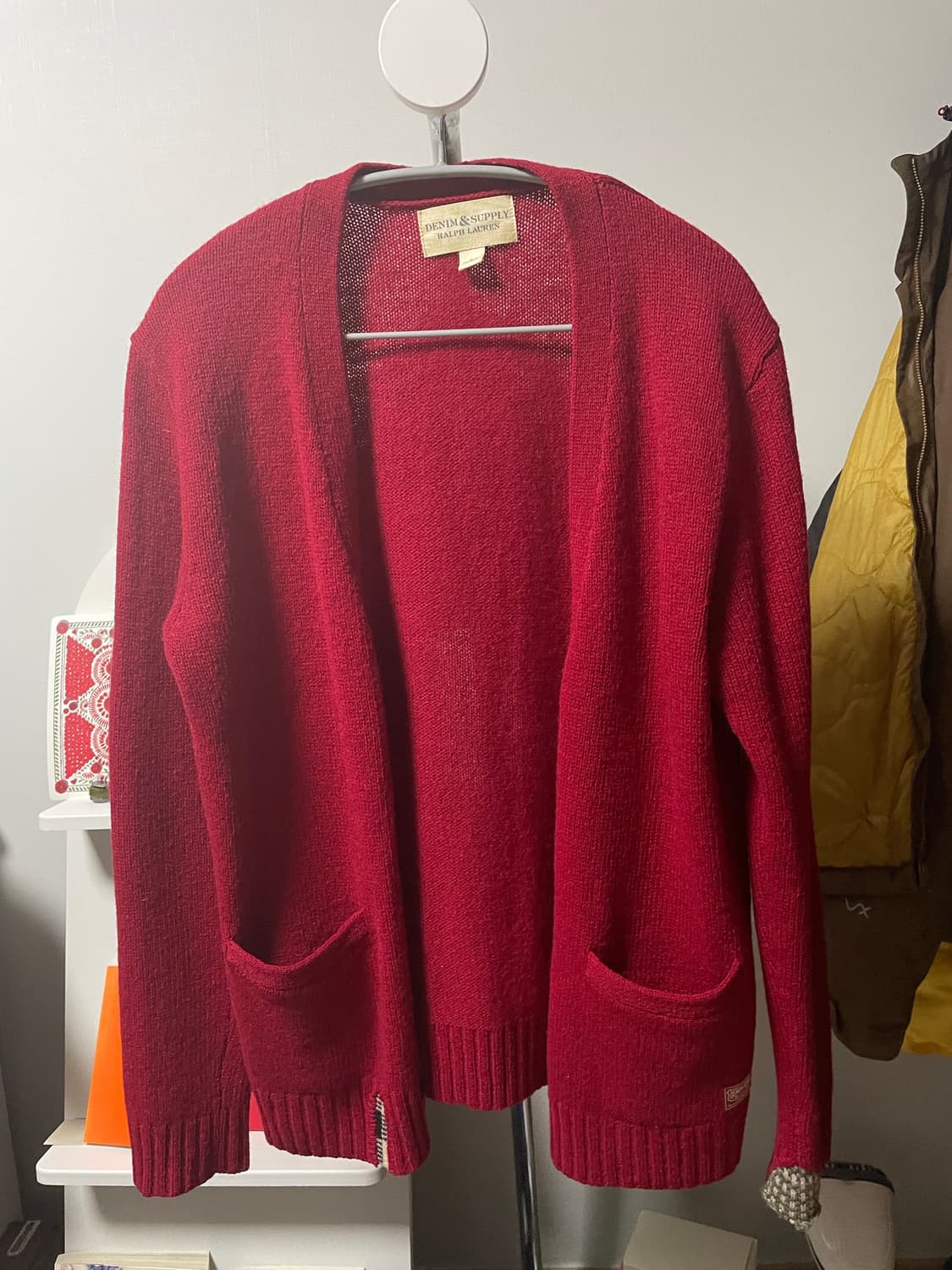 폴로 데님앤서플라이 랄프로렌 레드 패치워크 가디건 상품이미지1