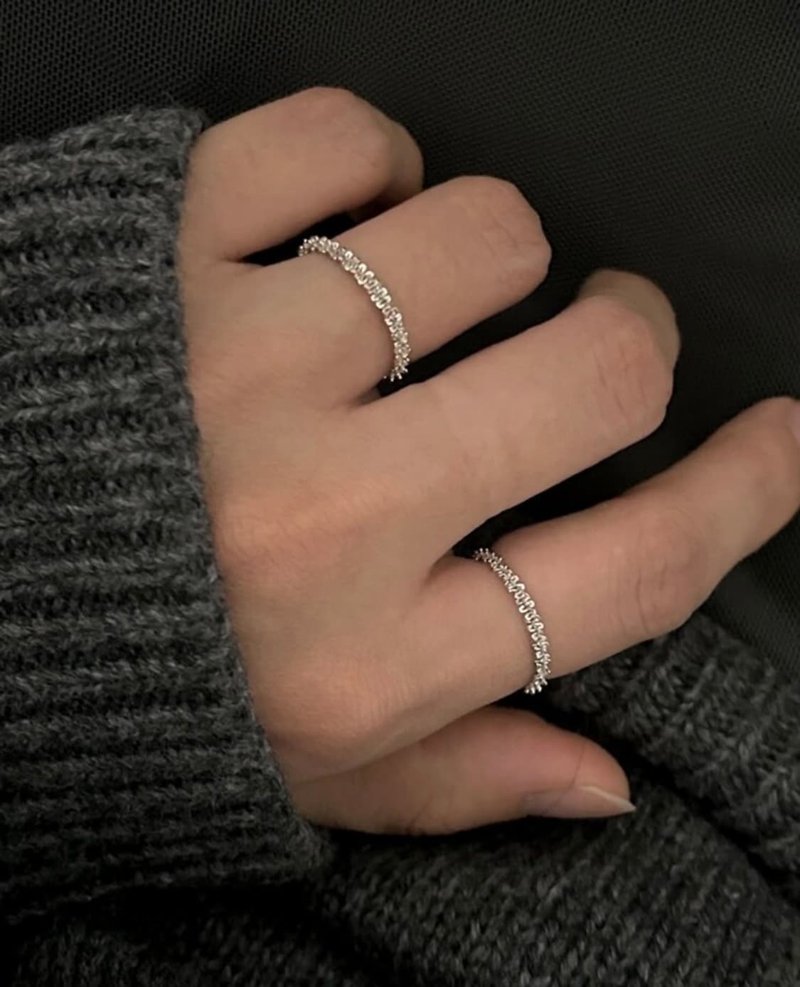 <장원영 착용💚>실버925 실버링 은반지 심플링 레이어드링 1+1 상품이미지4