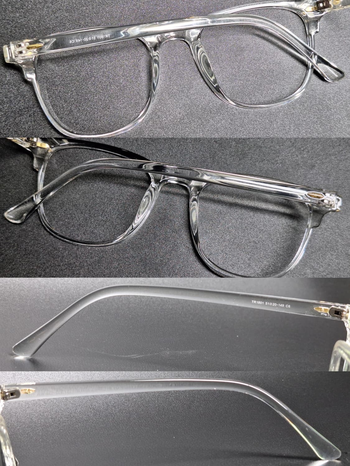TR1801 골드 리벳 투명 클리어 안경테 51mm 일본 수입 패션 상품이미지5