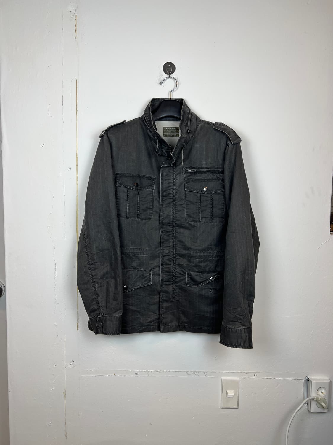 O172 PLUS MORE 차콜 밀리터리 야상 자켓 4L 상품이미지1