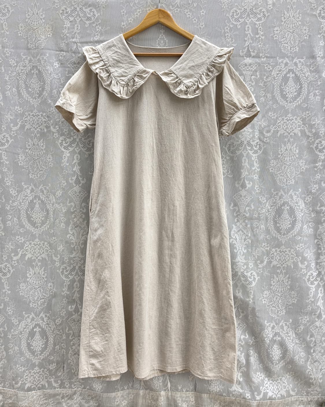 세일러 카라 린넨 롱 원피스 상품이미지1