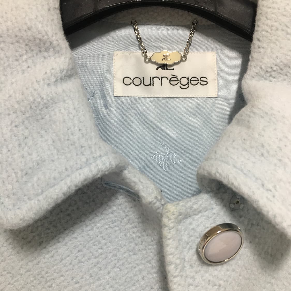 Courreges울 실크 민트블루 코트 상품이미지7