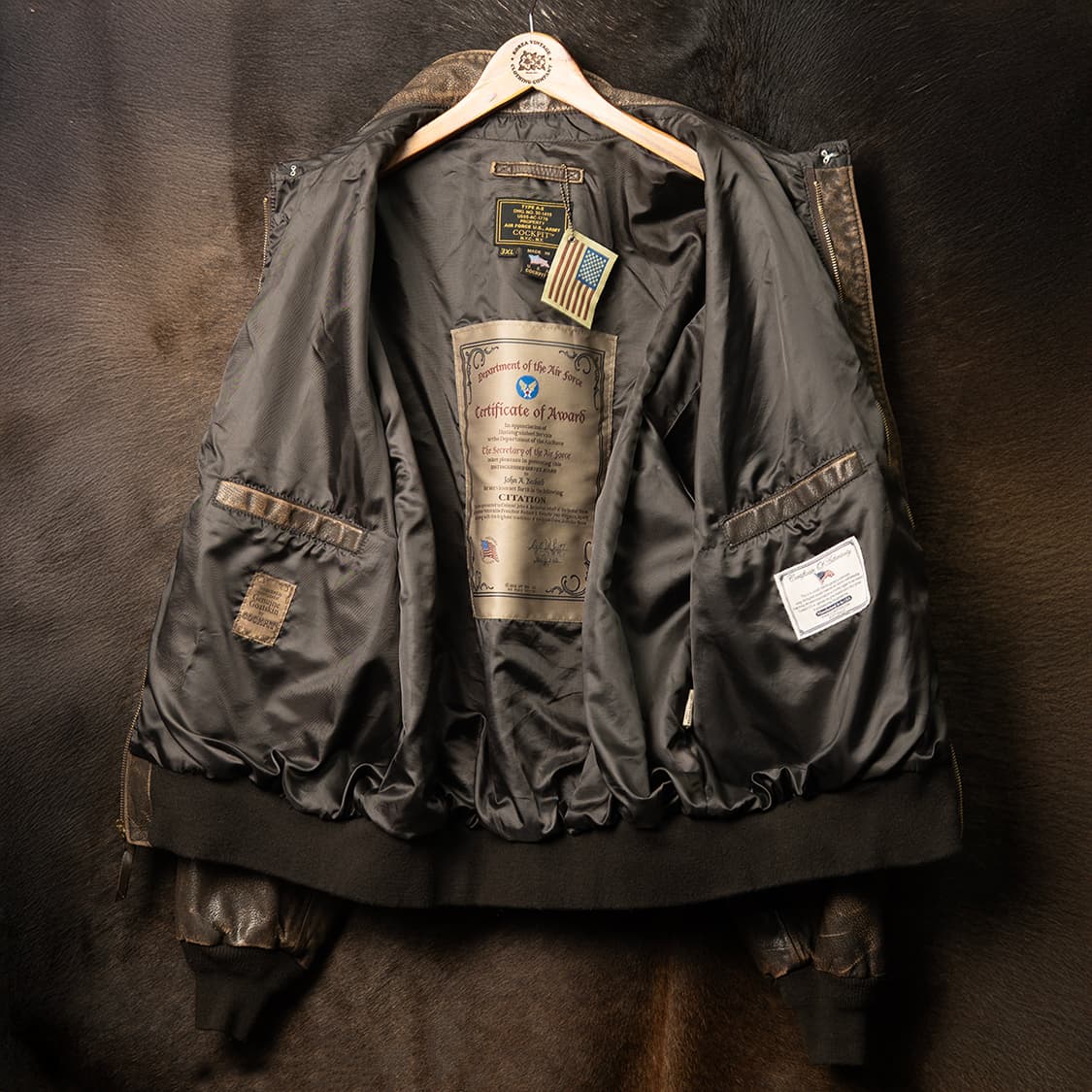 [3XL] COCKPIT USA A-2 레더 플라이트 자켓 고트스킨  상품이미지5