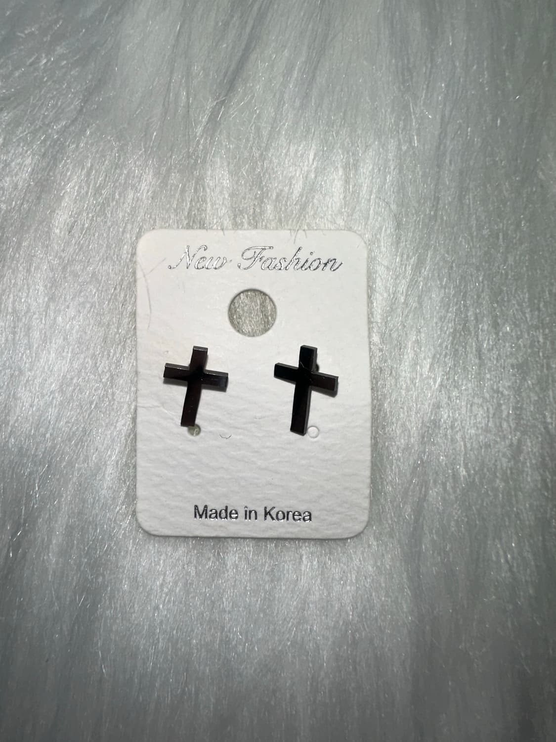 고스펑크 십자가 실버 귀걸이 상품이미지1