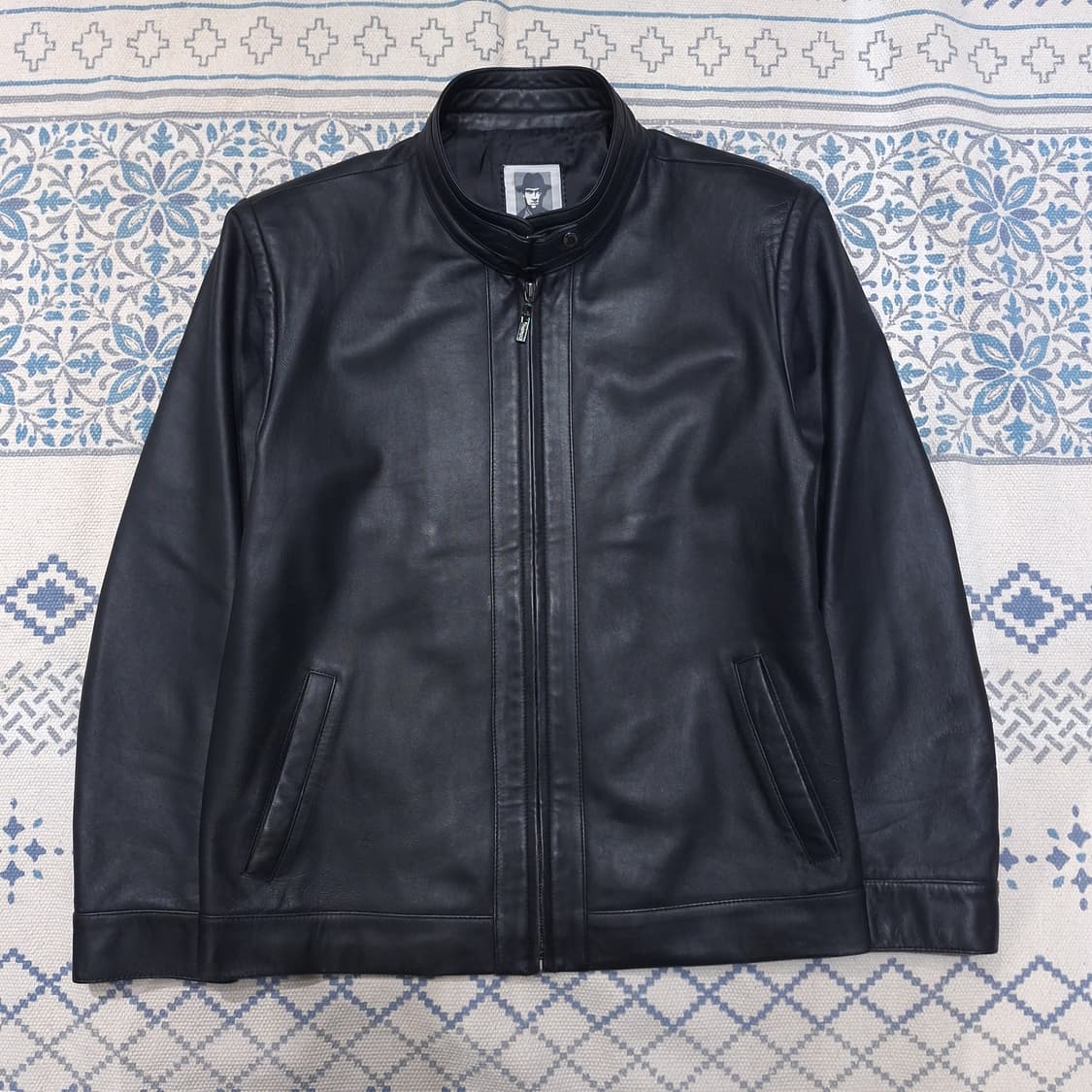 파브리지오 00s 블랙 네크비조 모크넥 램스킨 양가죽 레더자켓 가죽자켓 상품이미지3