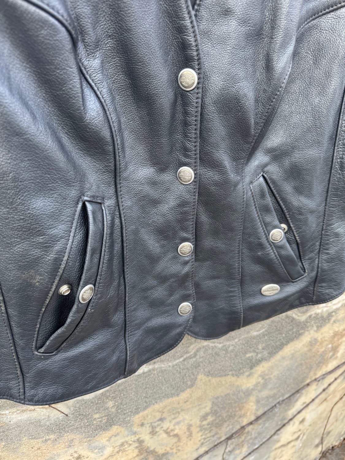 90s 할리데이비슨 빈티지 레더 베스트 가죽 조끼 우먼 m 상품이미지5