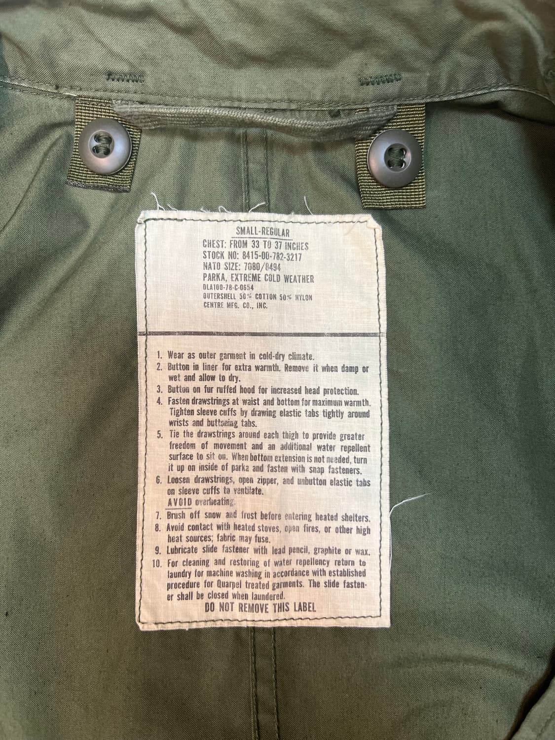 M65 오리지널 2세대 s사이즈 (외피,내피,모자) 상품이미지5