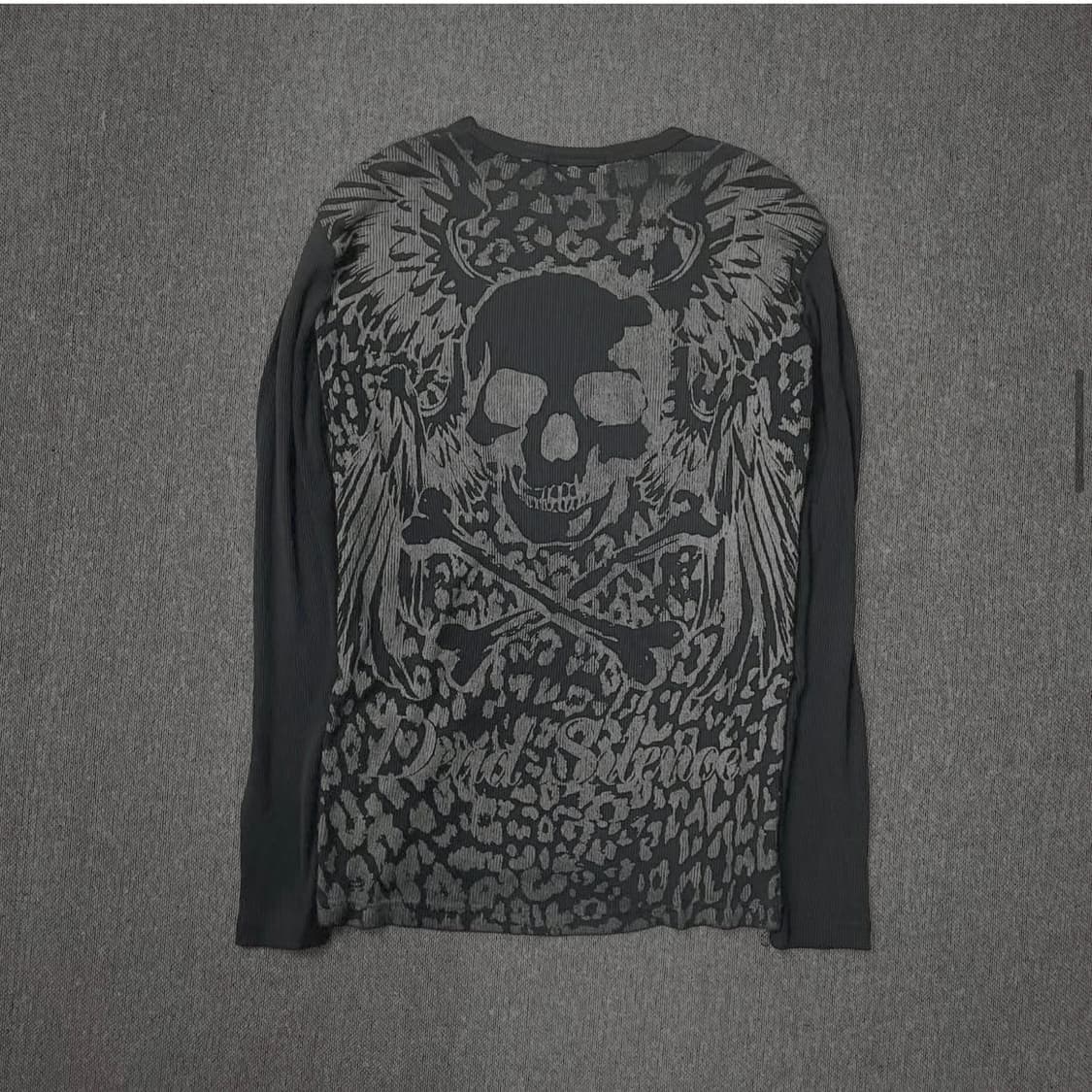 Dead silence glitter printing skull long 상품이미지5