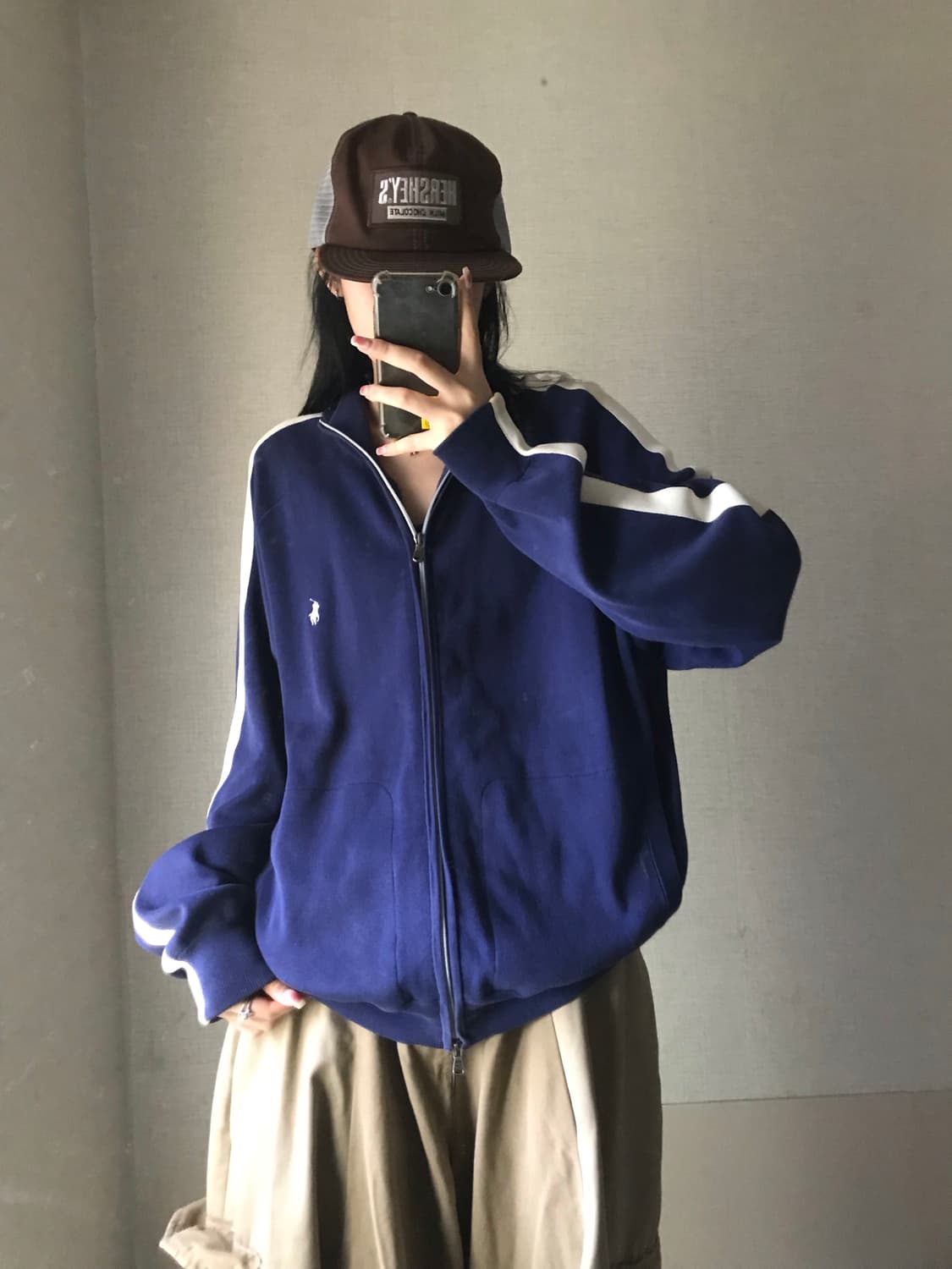 폴로 오버핏 트랙 니트집업 상품이미지1