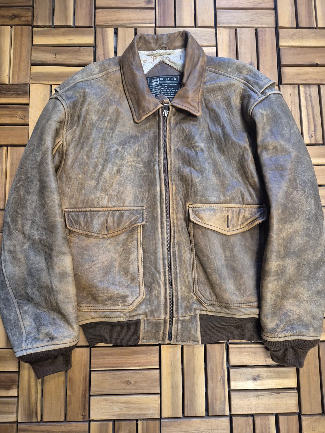 90s 램스킨 A-2 플라이트 레더 자켓 상품이미지1