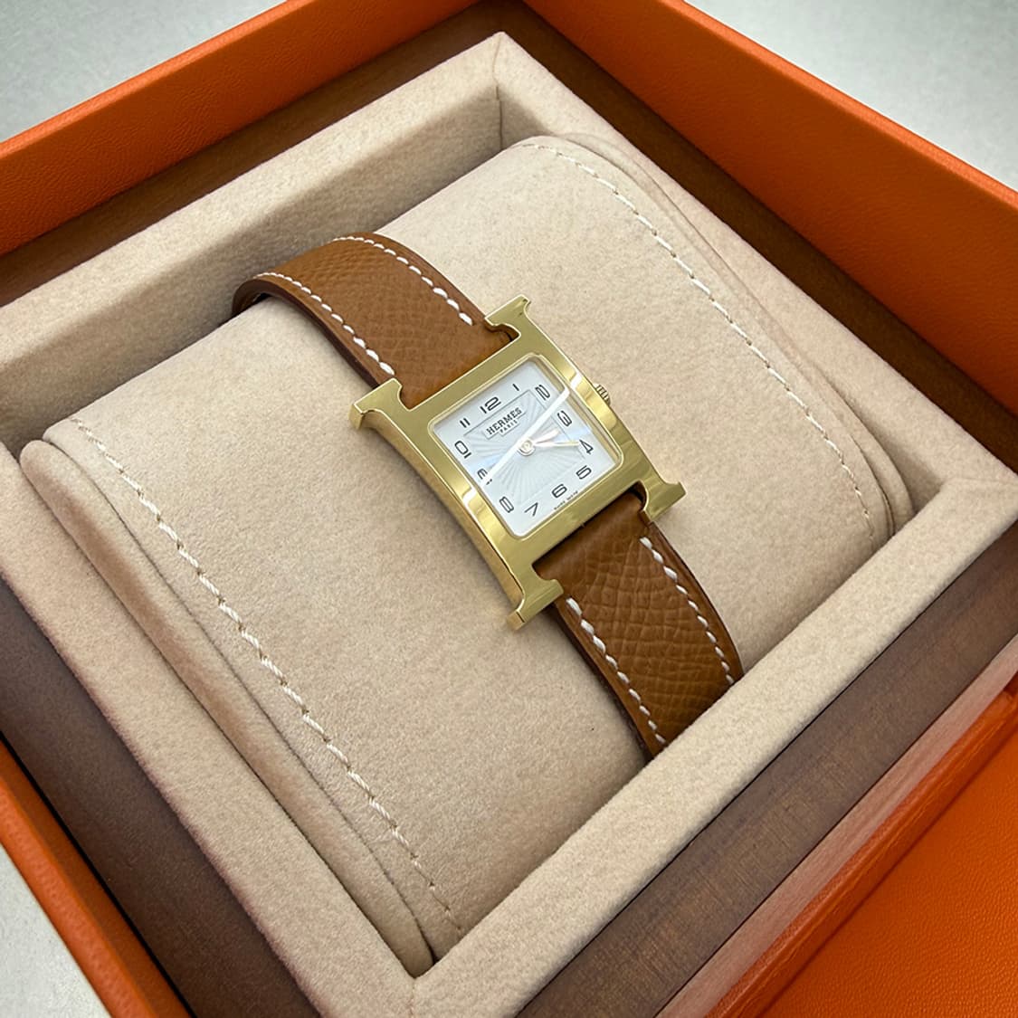 에르메스 클래식 워치 H 아워 금장시계 스몰 상품이미지10
