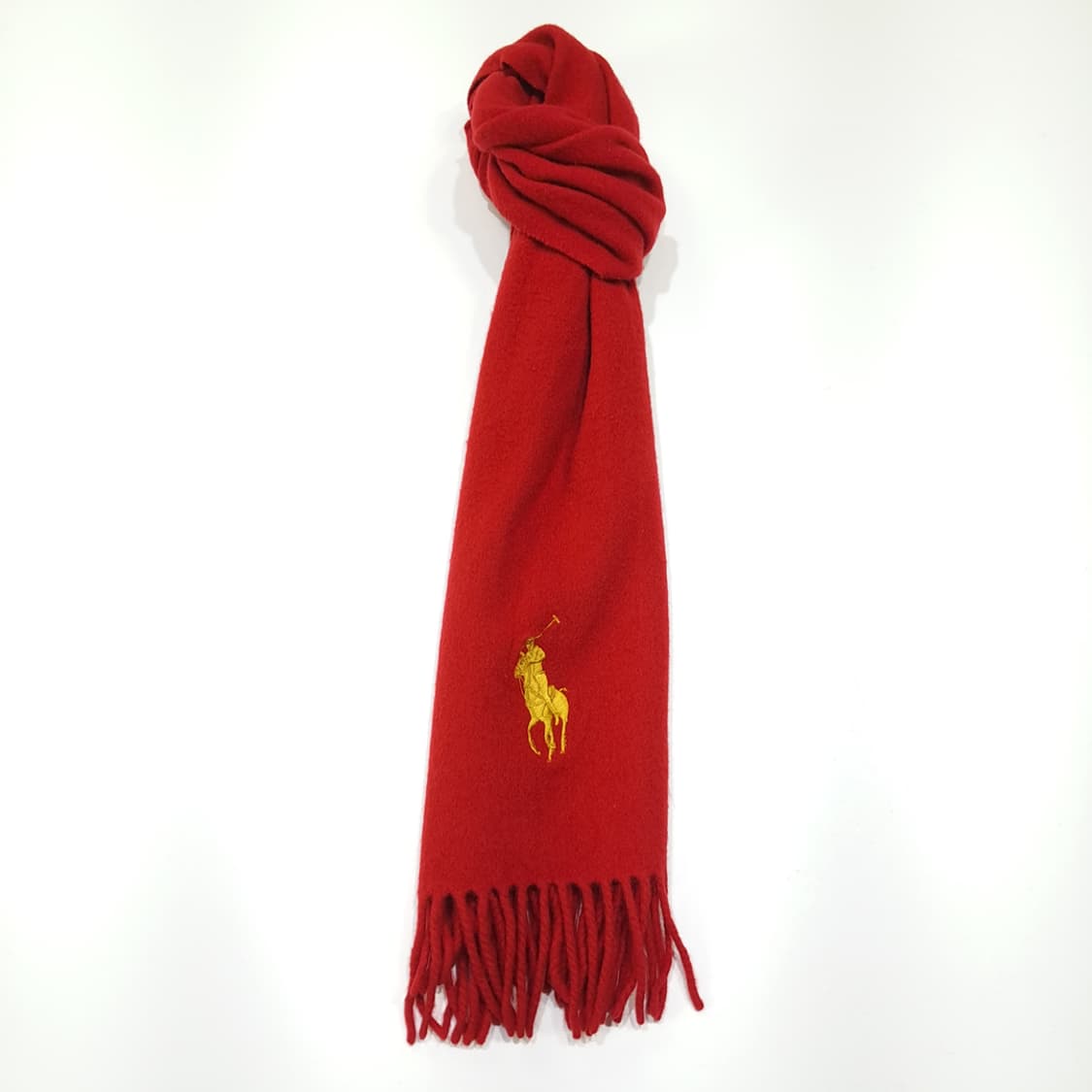 MX405 폴로 이태리판 램스울 골드포니 레드 머플러 목도리 상품이미지5
