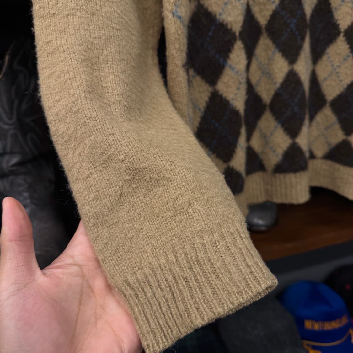 에디바우어 아가일 패턴 울 빈티지 니트 / 아웃도어 엘엘빈 상품이미지5