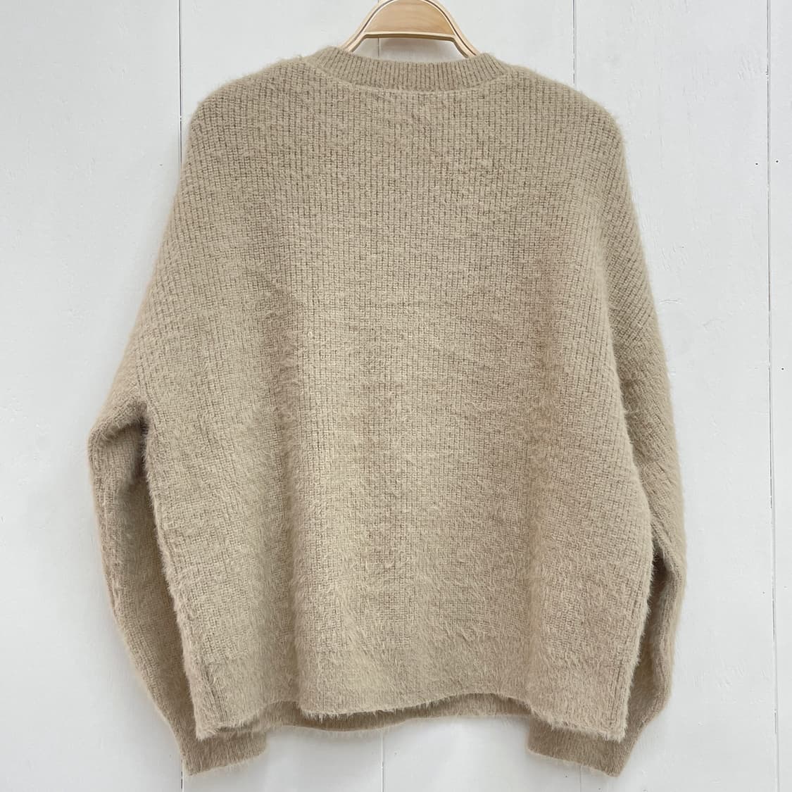 KUOSE 브라운 자수 오트밀 니트 상품이미지7