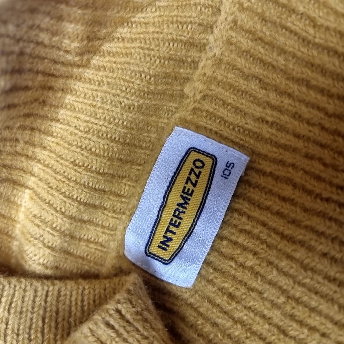 인터메조 골지 니트 짚업 가디건 옐로우(100) 상품이미지5