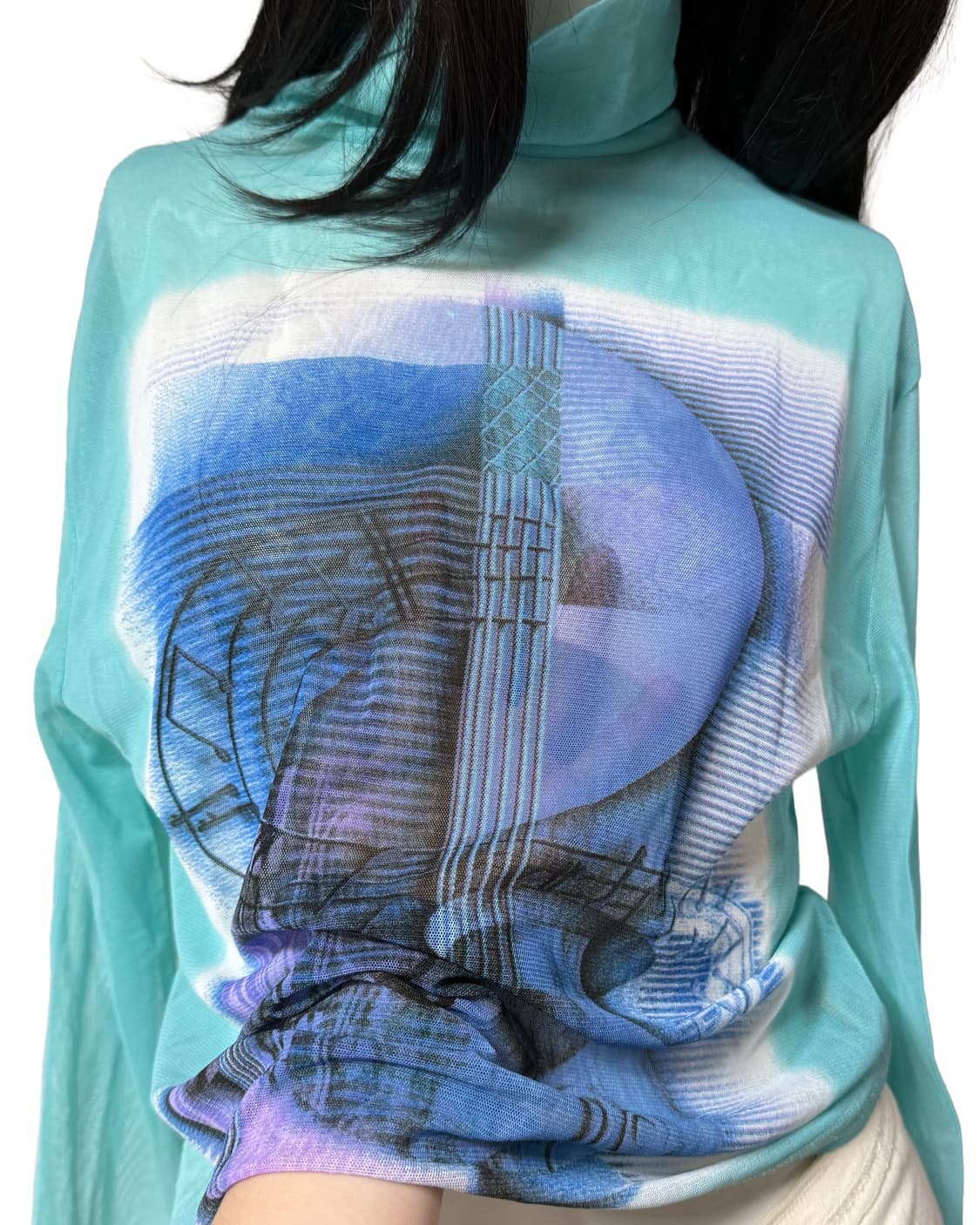 빈티지 y2k 매쉬 목폴라 탑 상품이미지4