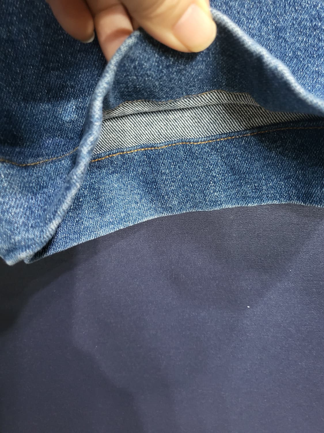 발망 데님 워싱 와이드핏 팬츠 상품이미지8