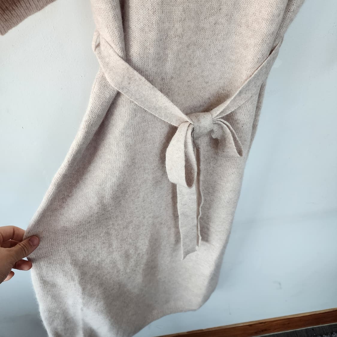 난닝구 앙고라 니트 벨트 롱 원피스 상품이미지2