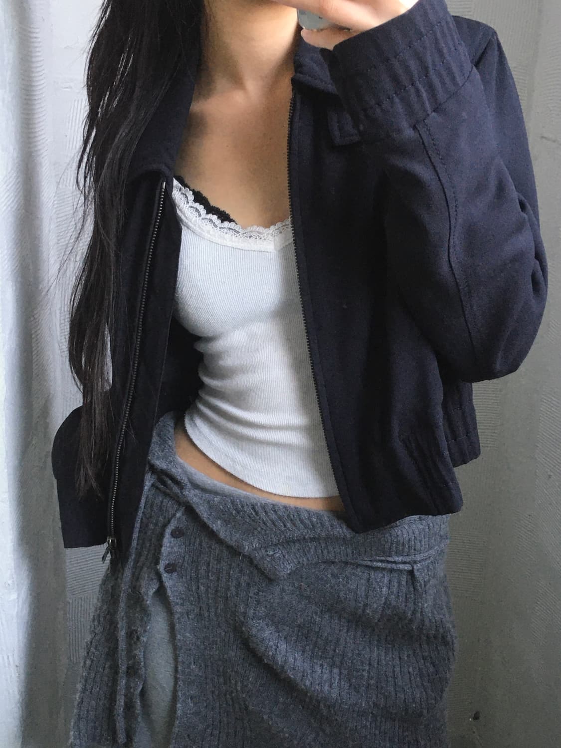 Prada 프라다 크롭 네이비 자켓 상품이미지1